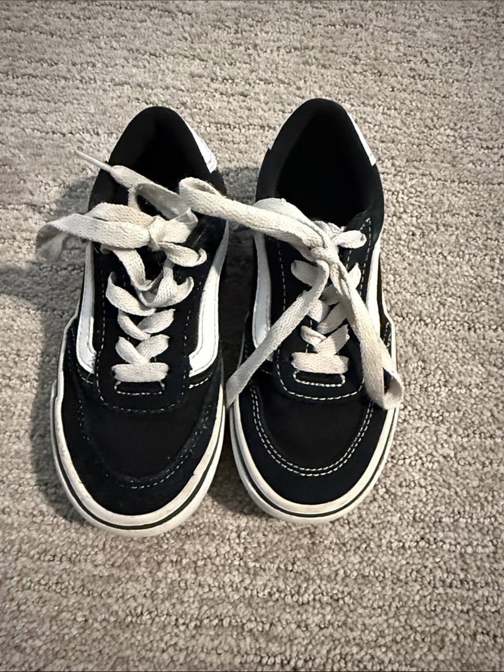 Kids Black and White Skate-Style Sneakers